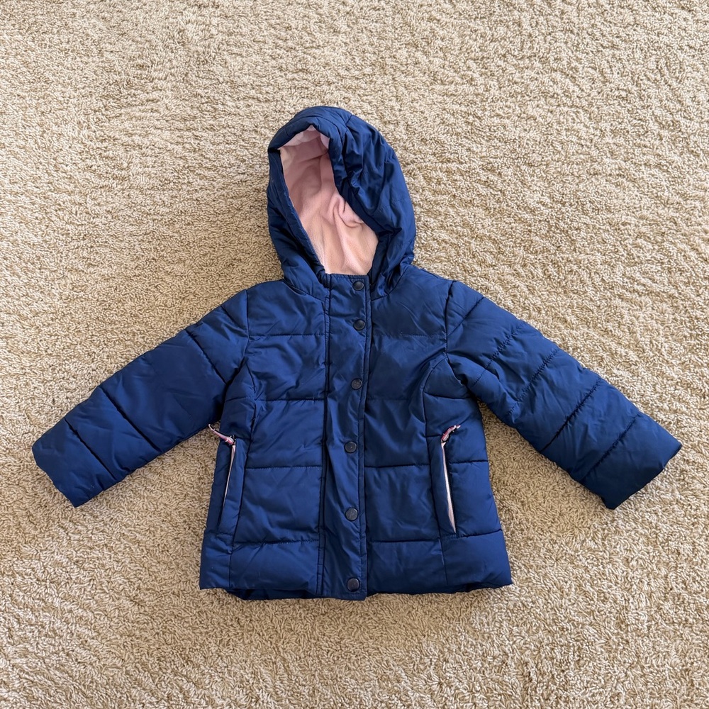 Amazon Essentials Kids Puffer Jacket - Blue and Pink